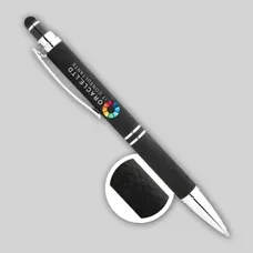 Custom Hex Grip Soft Touch Stylus Pens - Full Color Imprint