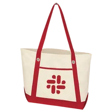 Budget Custom Medium Cotton Canvas Sailing Tote Bag