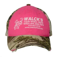 Ladies Frayed Camo Cap