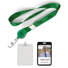 1/2" Polyester/Badge Reel/Metal Clip Lanyard Combo-B