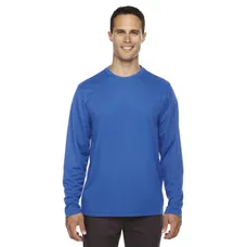 Core 365 Men's Agility Performance Long-Sleeve Pique Crew Neck