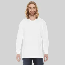 American Apparel Unisex Fine Jersey Long Sleeve T-Shirt - White/Neutral