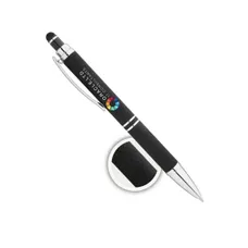 Custom Hex Grip Soft Touch Stylus Pens - Full Color Imprint