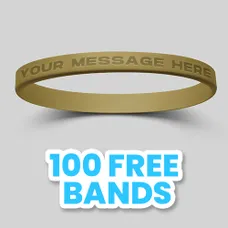 1/4 inch Debossed Wristband 