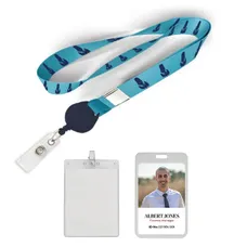 3/4 inch Polyester/Badge Reel Lanyard Combo-A