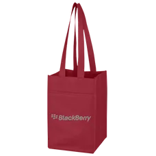 Budget Custom Non Woven 4 Bottle Wine Tote Bag-BG