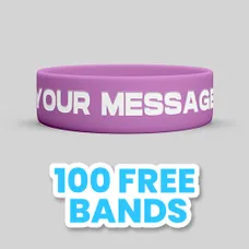 1 inch Debossed Color Filled Wristband      