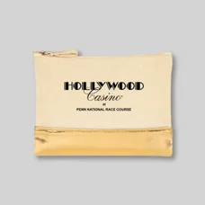 12 OZ. COTTON COSMETIC BAG WITH METALLIC ACCENT 