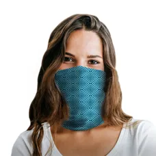 Blue Squares Polyester Gaiter 