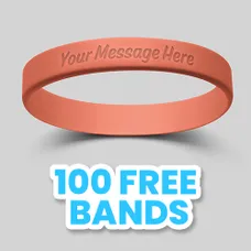 1/2 inch Debossed Wristband   