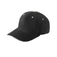 Yupoong 6-Panel Brushed Cotton Twill Mid-Profile Sandwich Cap - Dark/All