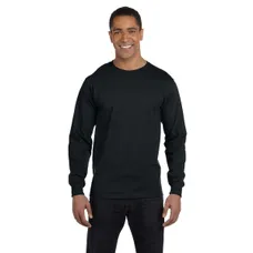 Hanes Heavyweight Cotton Long Sleeve Tee - Dark/Color