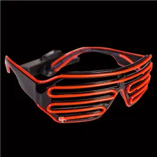 LED Red Slotted EL Wire Eyeglasses 