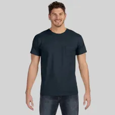 Hanes 4.5 oz. 100% Ringspun Cotton Nano T-Shirt with Pocket - Dark/Colors