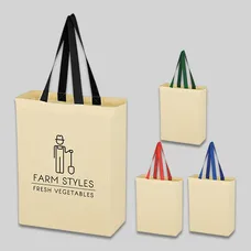 NATURAL COTTON CANVAS GROCERY TOTE BAG