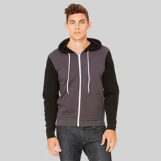 Bella   Canvas Unisex Poly-Cotton Fleece Full-Zip Hoodie - Athletic Heather