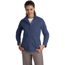 Port Authority Ladies Textured Soft Shell Jacket - Dark/All