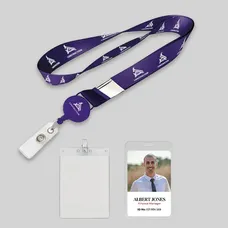 1/2" Polyester/Badge Reel Lanyard Combo-B