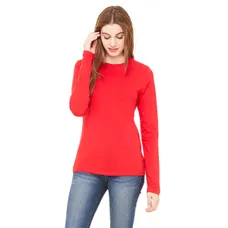 Bella Women's Long-Sleeve Crew Neck Jersey T-Shirt - Dark/Colors