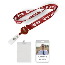5/8" Polyester/Badge Reel/Metal Clip Lanyard Combo