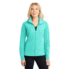Port Authority Ladies Heather Microfleece Full-Zip Jacket - Dark/All