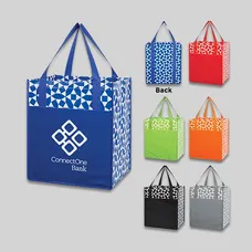NON-WOVEN GEOMETRIC SHOPPING TOTE BAG