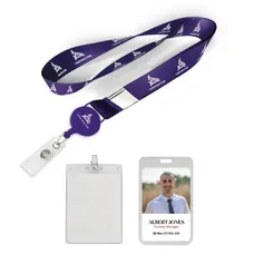 1/2" Polyester/Badge Reel Lanyard Combo-B