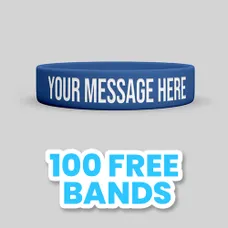 3/4 inch Color Filled Debossed Wristband    