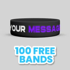 1 inch Color Filled Debossed Wristband   