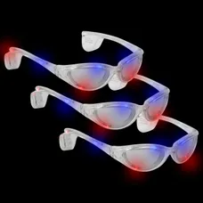 LED Flashing Eyeglasses - Clear 