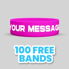1 inch Color Filled Debossed Wristband 