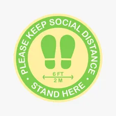 PLEASE KEEP SOCIAL DISTANCE FEET FLOOR DECAL 