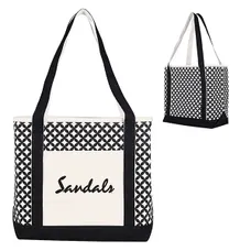 CURVED DIAMOND CANVAS TOTE BAG 