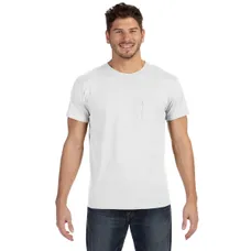 Hanes 4.5 oz. 100% Ringspun Cotton Nano T-Shirt with Pocket - White/Neutral