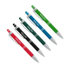 Custom Hex Grip Soft Touch Stylus Pens