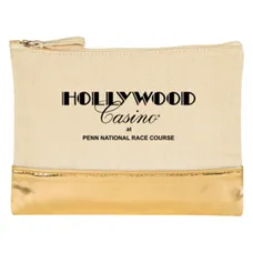 12 OZ. COTTON COSMETIC BAG WITH METALLIC ACCENT 