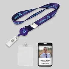 3/4 inch Polyester/Badge Reel/Metal Clip Lanyard Combo-A