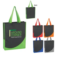 NON-WOVEN TOTE BAG WITH ACCENT TRIM