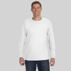 Hanes 6 oz. Tagless Long-Sleeve T-Shirt - White/Neutral