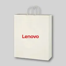 Budget Custom Kraft Paper White Shopping Bag - 16" x 19"