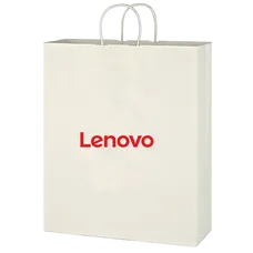 Budget Custom Kraft Paper White Shopping Bag - 16" x 19"