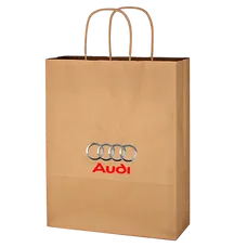 Budget Custom Kraft Paper Brown Shopping Bags - 10-x-13