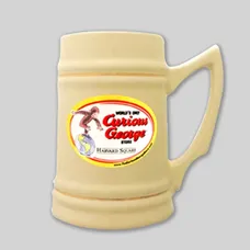 24 oz. Natural Stein with Gold Bands - Full Color