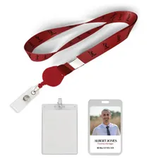 3/4 inch Polyester/Badge Reel Lanyard Combo-B