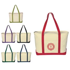 LARGE HEAVY COTTON CANVAS BOAT TOTE BAG