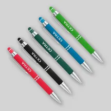 Custom Hex Grip Soft Touch Stylus Pens