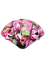 LILY BOUQUET INSPIRATIONAL EXPANDABLE HANDFULL COLOR STOCK GRAPHIC HAND FAN 