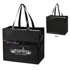 QUILTED LAMINATED DIAMOND TOTE BAG 
