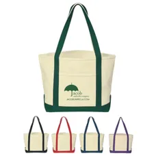 SMALL HEAVY COTTON CANVAS BOAT TOTE BAG 