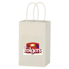 Budget Custom Kraft Paper White Shopping Bags-5-14-x-8-14